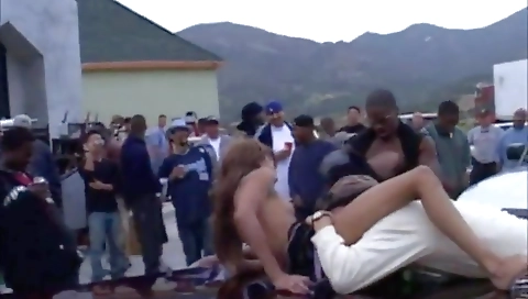 Shemal squat gets fucked in the bathroom