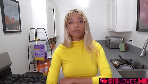 Sexy blonde girl with huge dildo fuck