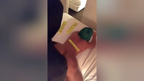 Sexy babe on her ass fuck with a dildo